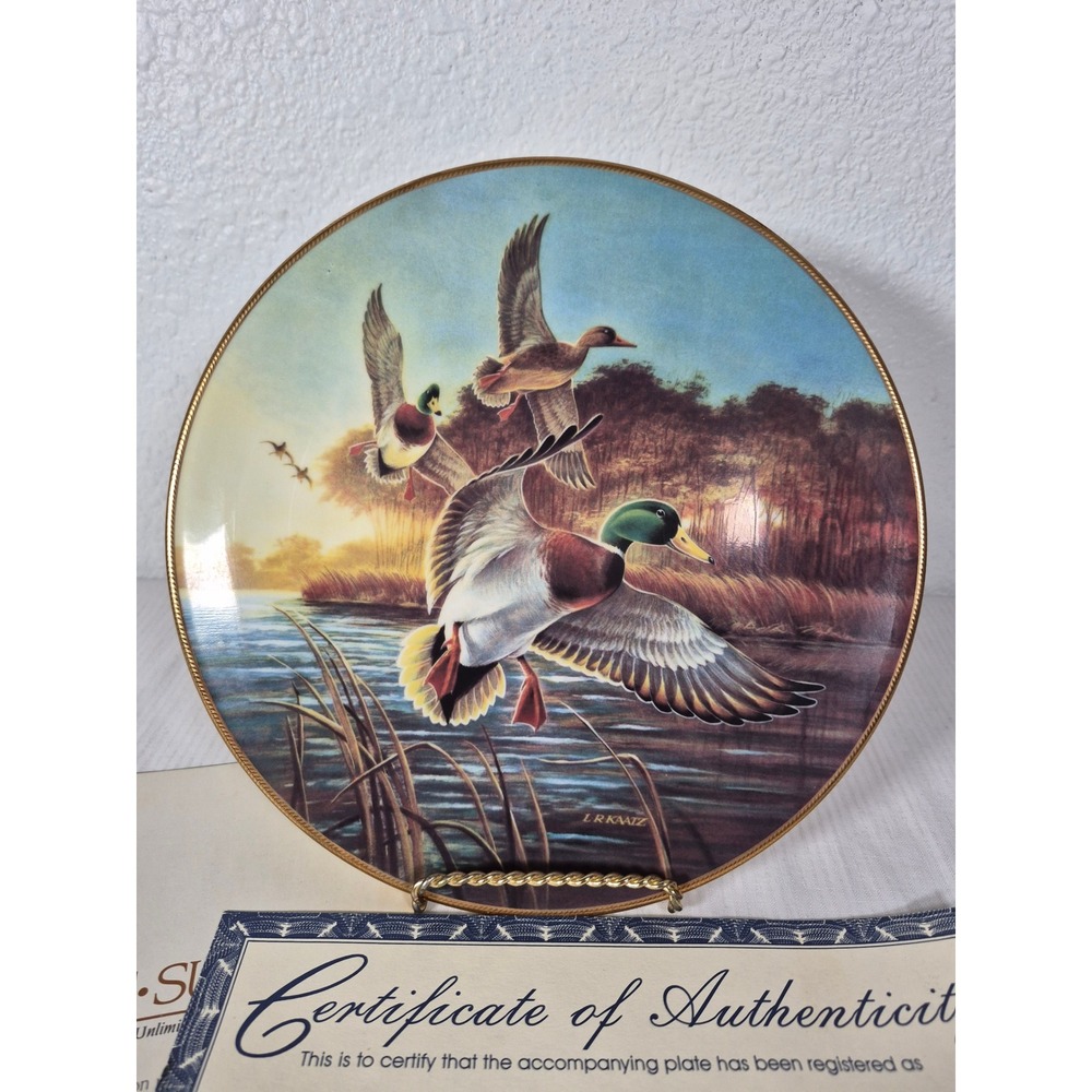 W.S. George Mallards at Sunrise Collector Plate Lynn Kaatz Ducks Unlimited COA